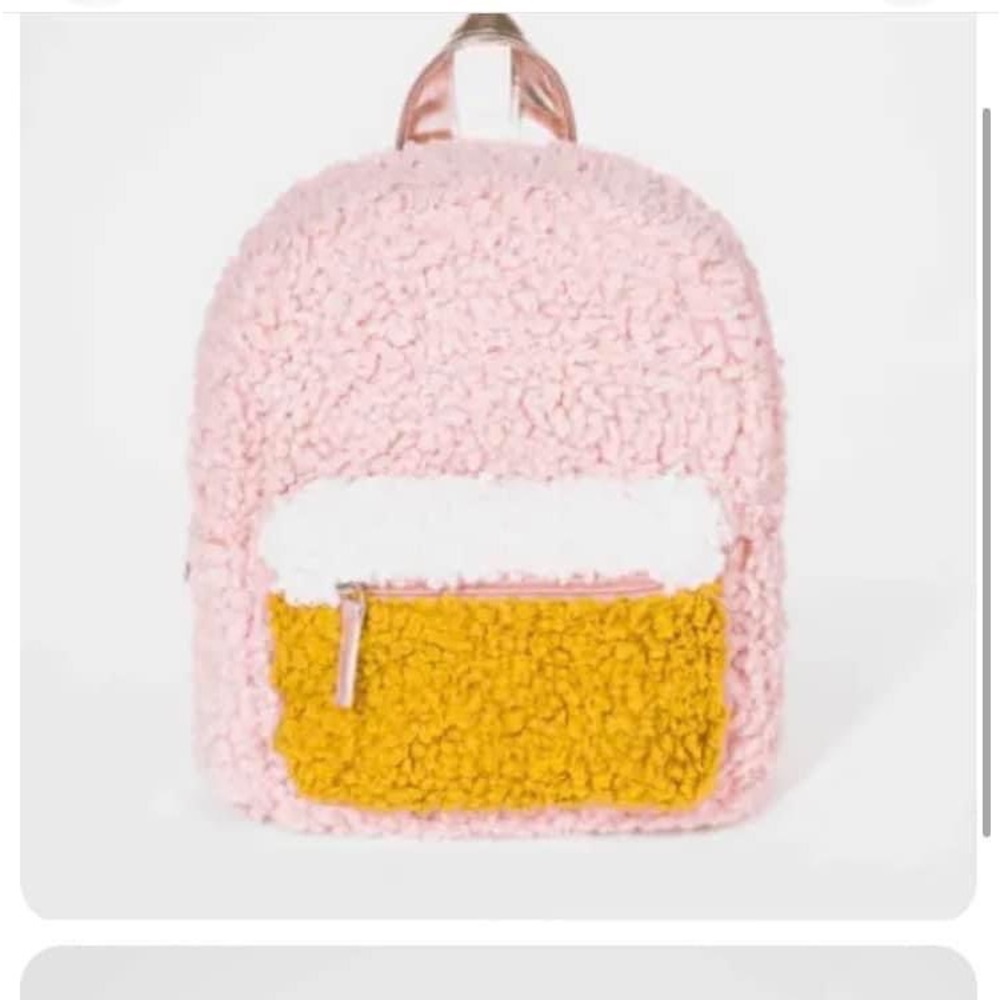 - Cat & Jack Toddler Girls' Sherpa Backpack- Soft Pink W/ Zip Pocket
